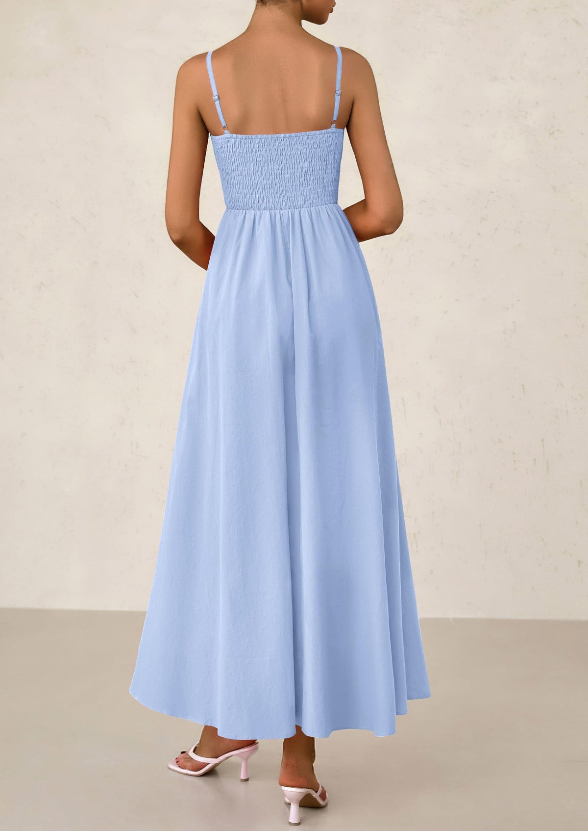 Smocked Swing Maxi Dress - Spaghetti Strap, Beach - photo 2