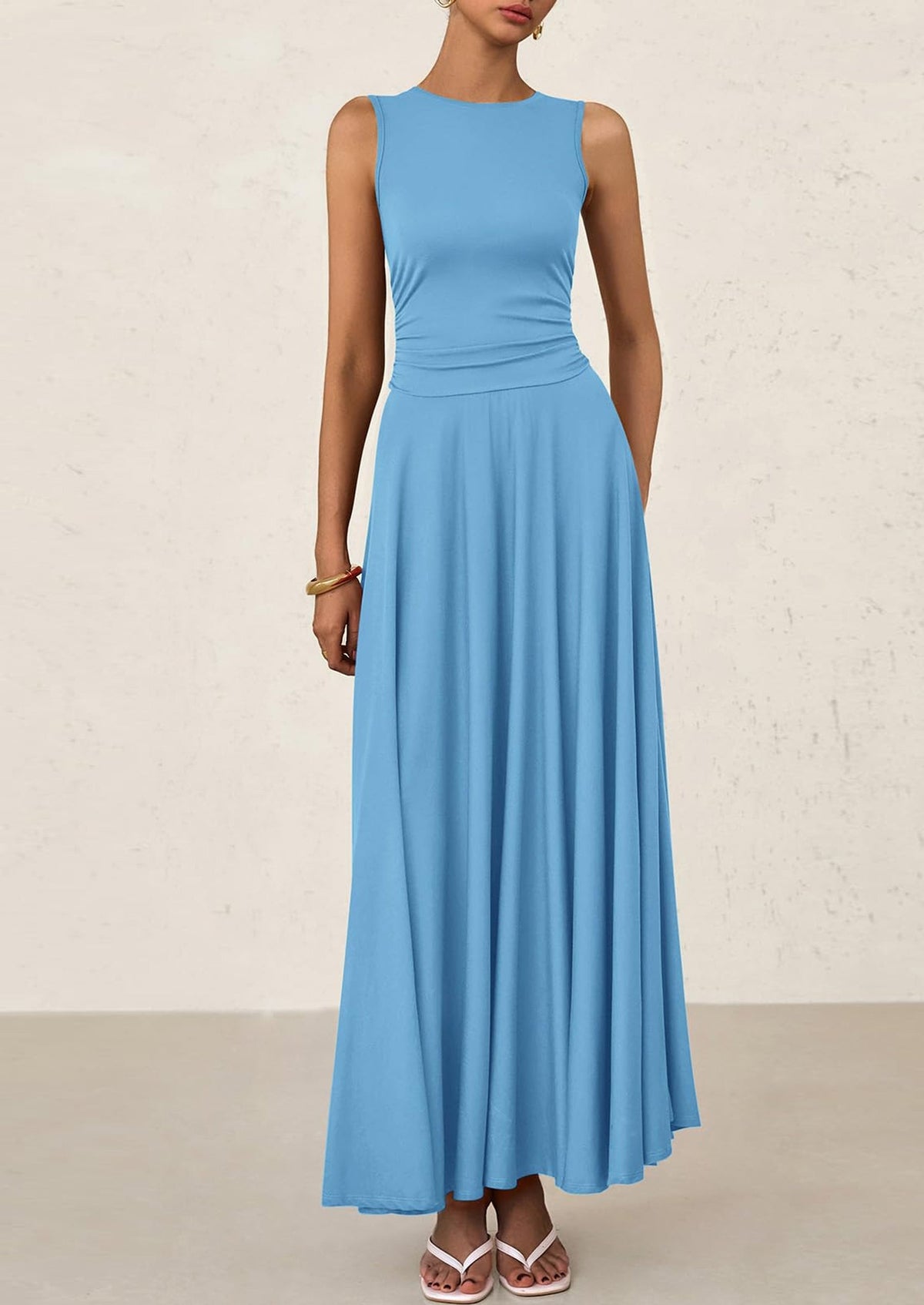 Flowy Maxi Dress - Sleeveless, Crewneck, Casual - photo 55