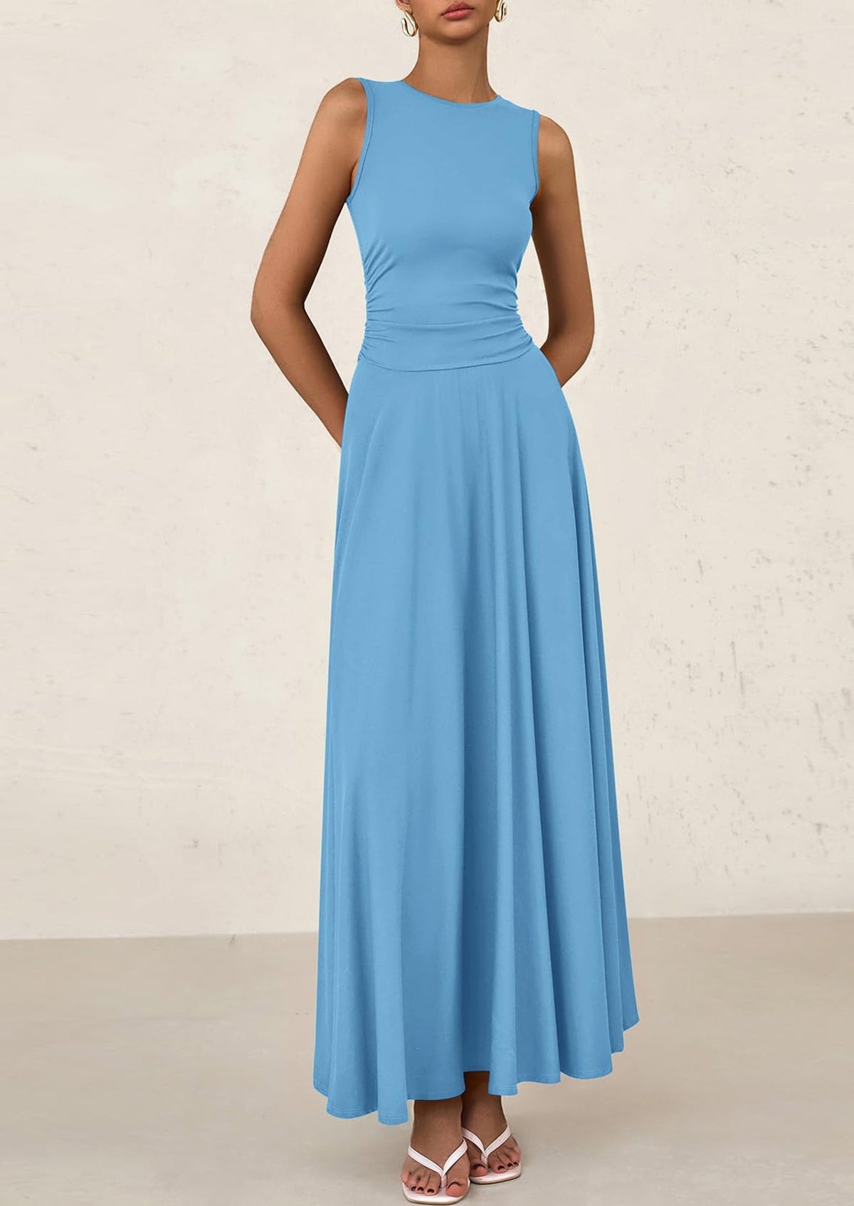 Flowy Maxi Dress - Sleeveless, Crewneck, Casual - photo 56