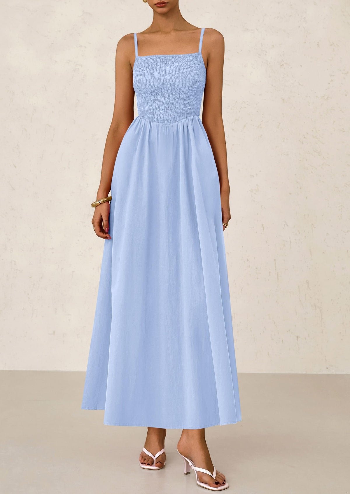 Smocked Swing Maxi Dress - Spaghetti Strap, Beach - photo 40