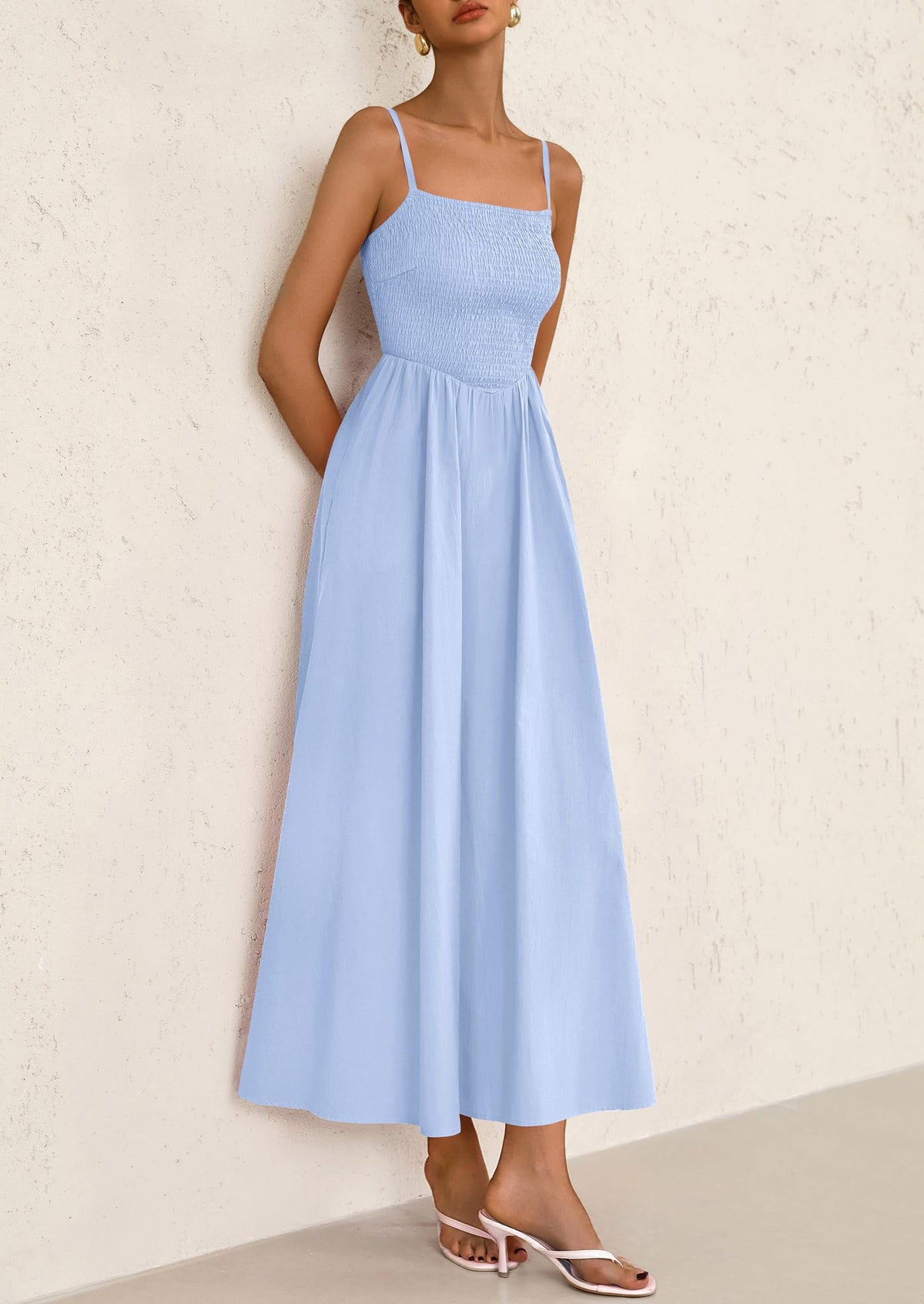 Smocked Swing Maxi Dress - Spaghetti Strap, Beach - photo 41