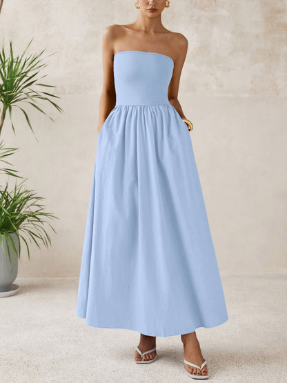 A-Line Flowy Maxi Dress - Strapless, Party - photo 12