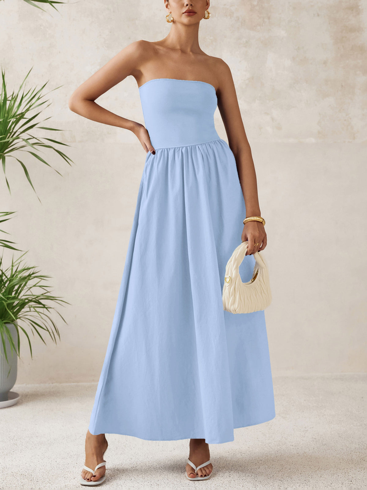 A-Line Flowy Maxi Dress - Strapless, Party - photo 14