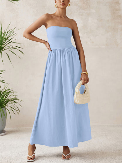 A-Line Flowy Maxi Dress - Strapless, Party - photo 14