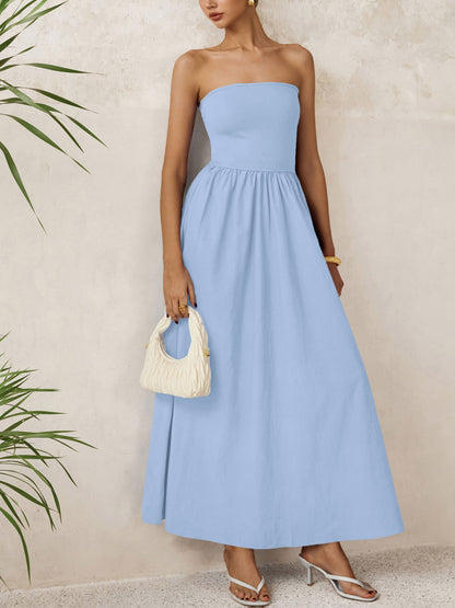 A-Line Flowy Maxi Dress - Strapless, Party - photo 13