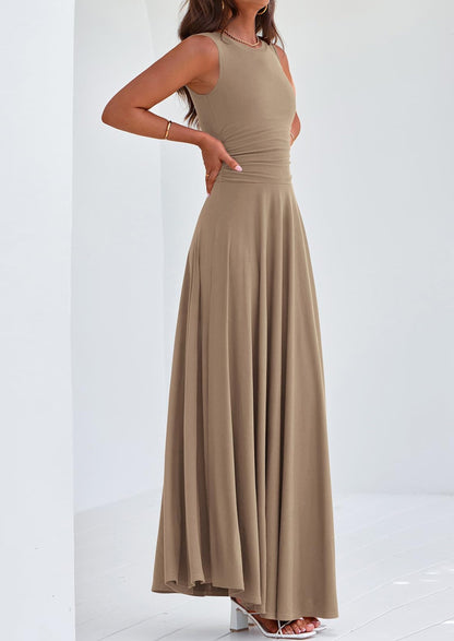 Flowy Maxi Dress - Sleeveless, Crewneck, Casual - photo 58