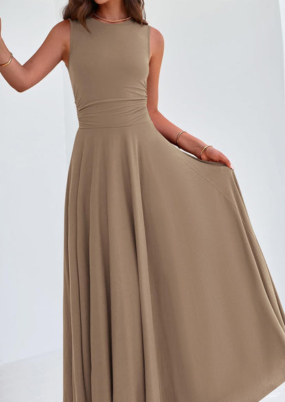 Flowy Maxi Dress - Sleeveless, Crewneck, Casual - photo 61