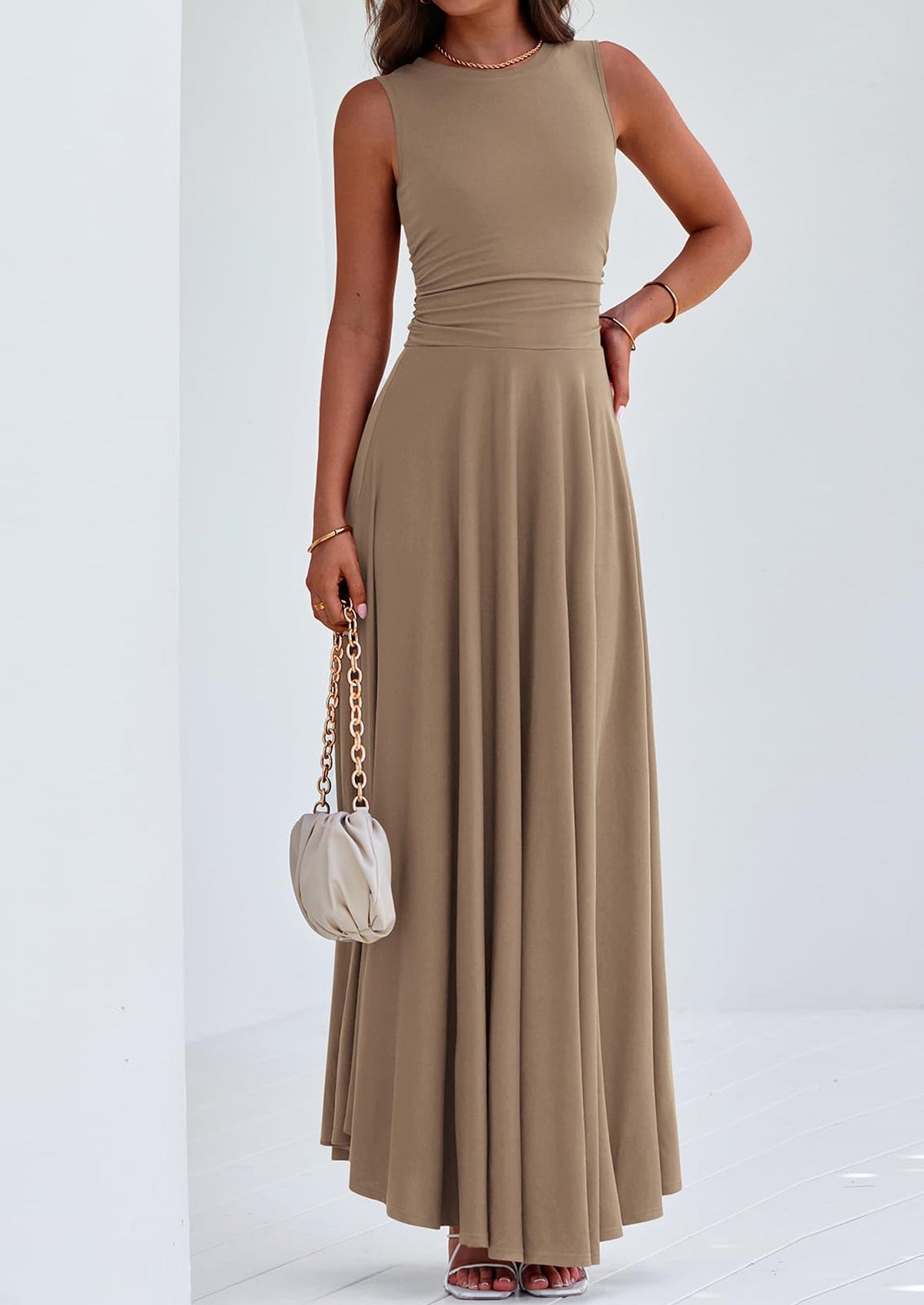 Flowy Maxi Dress - Sleeveless, Crewneck, Casual - photo 59