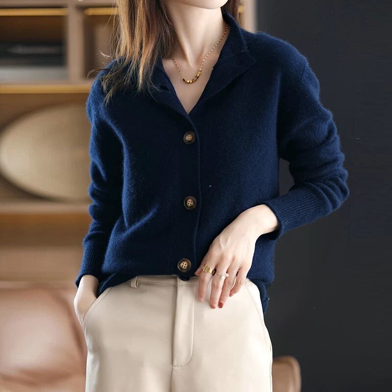 Camel cashmere cardigan unisex gentle knit sweater lightweight soft luxurious 60% cashmere Aurora