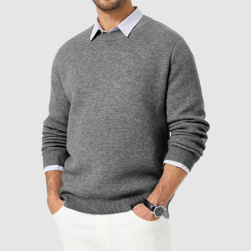 Men's Regular Fit Crew Neck Knit Sweater By Orsenvi Timeless Modern