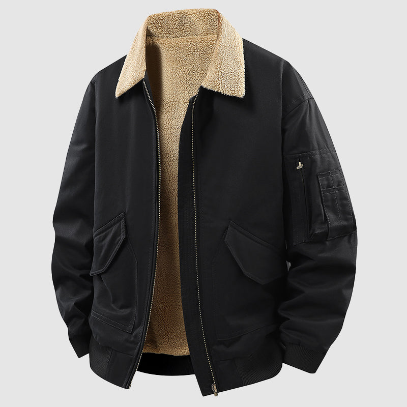 Orsenvi Men's Thick Cotton Bomber Jacket