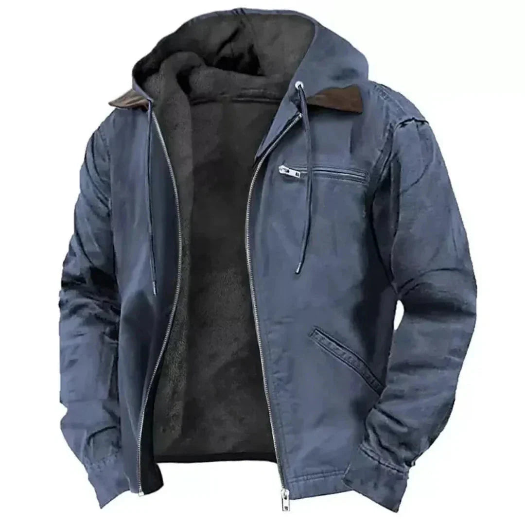 Orsenvi Mens Fleece Lined Hooded Jacket
