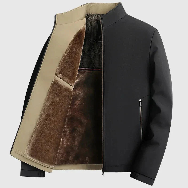 Orsenvi Mens Fleece Lined Thermal Winter Jacket Faux Fur Interior