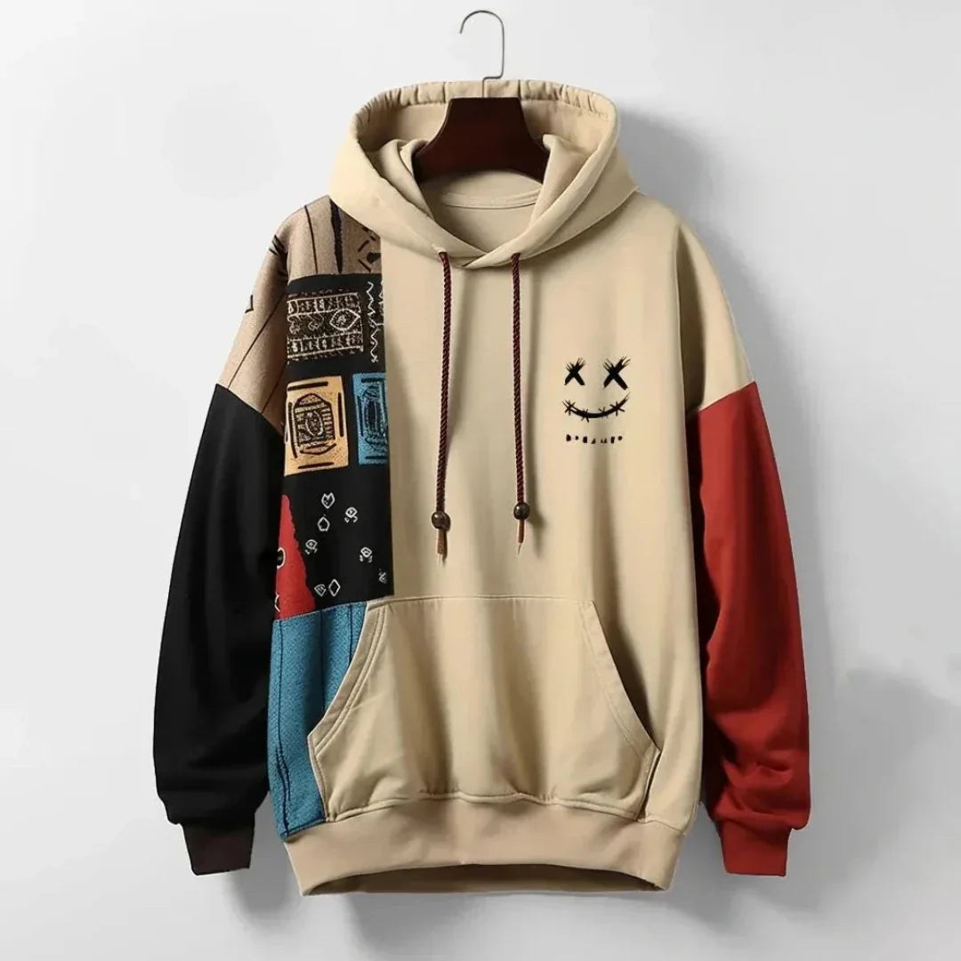 Mens Multi Panel Graphic Hoodie