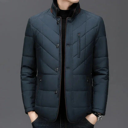 Orsenvi Mens Quilted Padded Jacket Stand Collar Lightweight Warmth