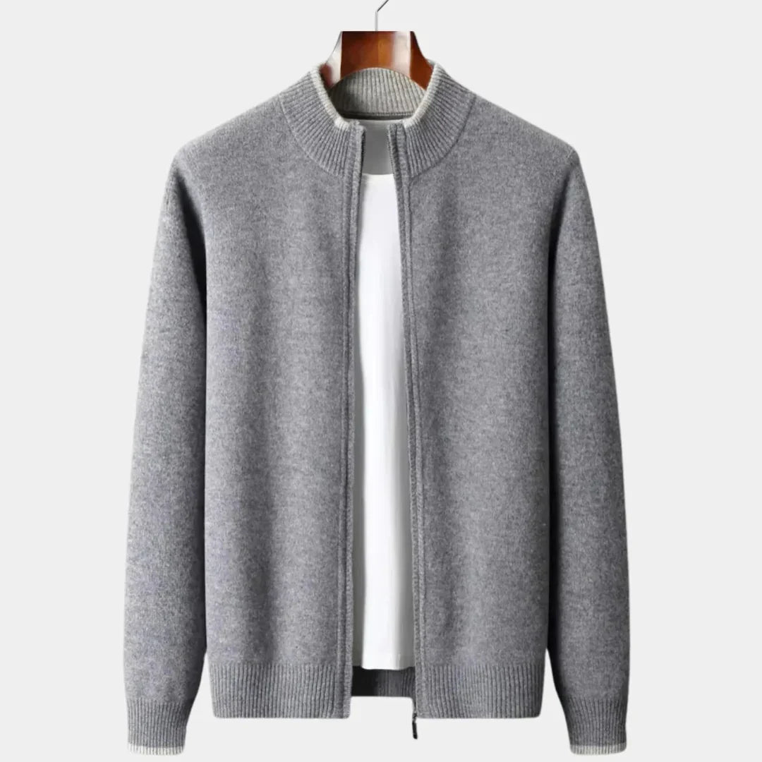 Men's Merino Wool Full Zip Sweater
