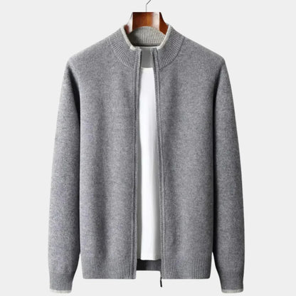 Men's Merino Wool Full Zip Sweater
