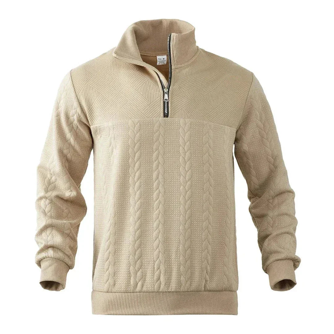 Mill Quarter-Zip Cable Knit Sweatshirt