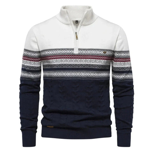 Myles Striped Quarter-Zip Sweater