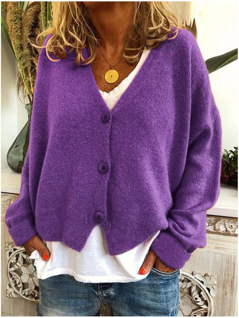 Annelise™ warm chunky cardigan in neutral tones, relaxed layering fit with cozy knit texture