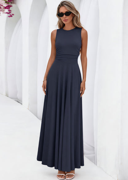 Flowy Maxi Dress - Sleeveless, Crewneck, Casual - photo 62