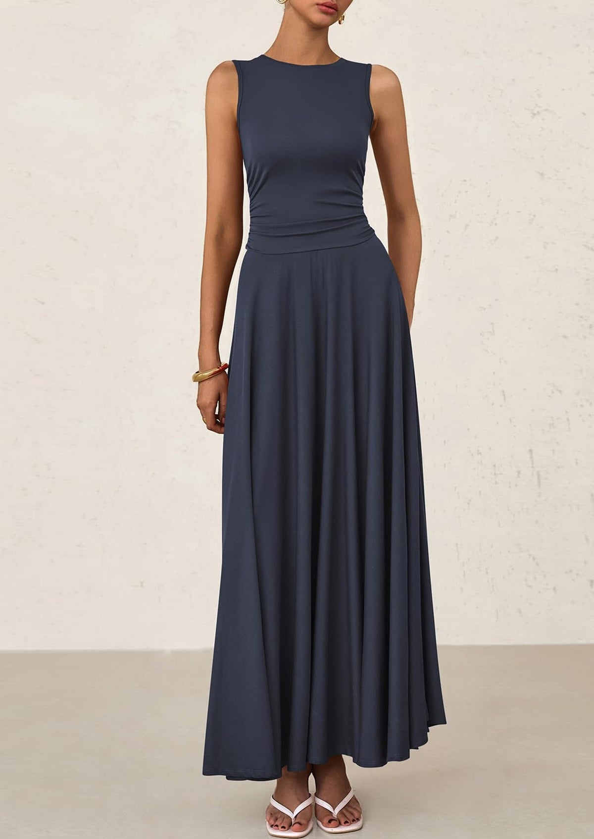 Flowy Maxi Dress - Sleeveless, Crewneck, Casual - photo 64