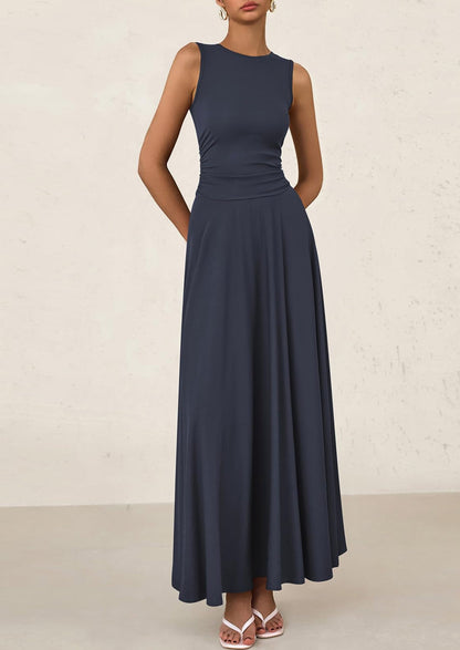 Flowy Maxi Dress - Sleeveless, Crewneck, Casual - photo 65