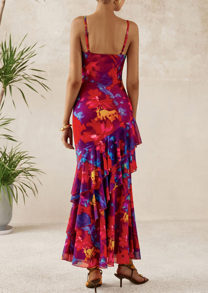 Floral Tiered Maxi Dress - Spaghetti Strap, Beach - photo 17