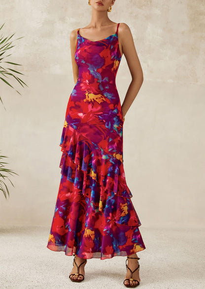 Floral Tiered Maxi Dress - Spaghetti Strap, Beach - photo 20