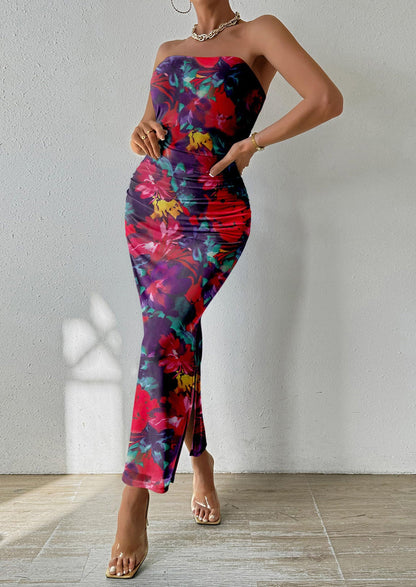 Floral Bodycon Maxi Dress - Strapless, Party - photo 19