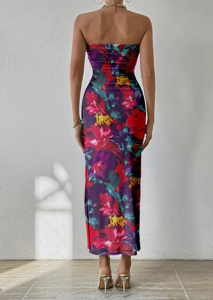 Floral Bodycon Maxi Dress - Strapless, Party - photo 20