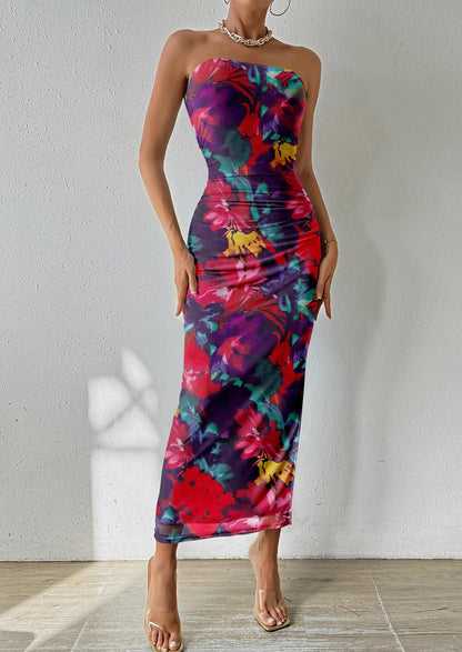 Floral Bodycon Maxi Dress - Strapless, Party - photo 21