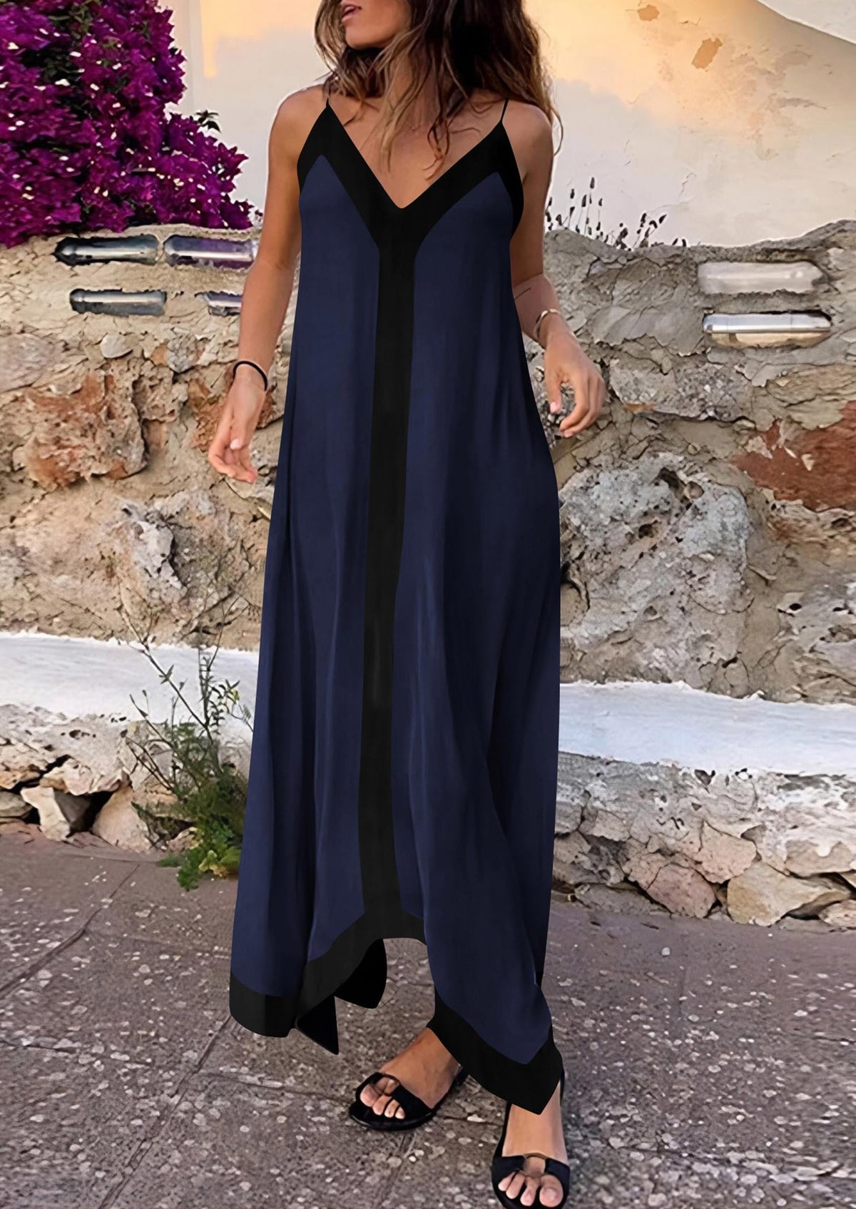 Flowy Maxi Dress - Sleeveless, V-Neck, Party - photo 44
