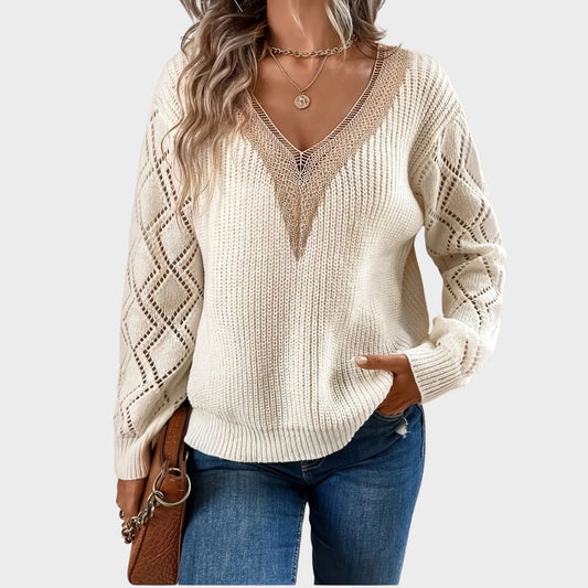 Solid V Neck Sweater