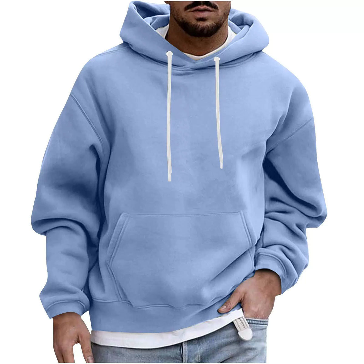Nordisk Flair Mens Fleece Hoodie Loose Fit Drop Shoulder Kangaroo