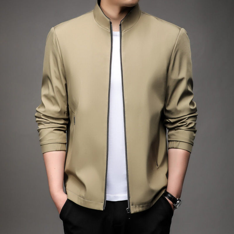 Men's tailored fit stand collar zip-front business casual jacket with sleek Nordisk Flair professional silhouette