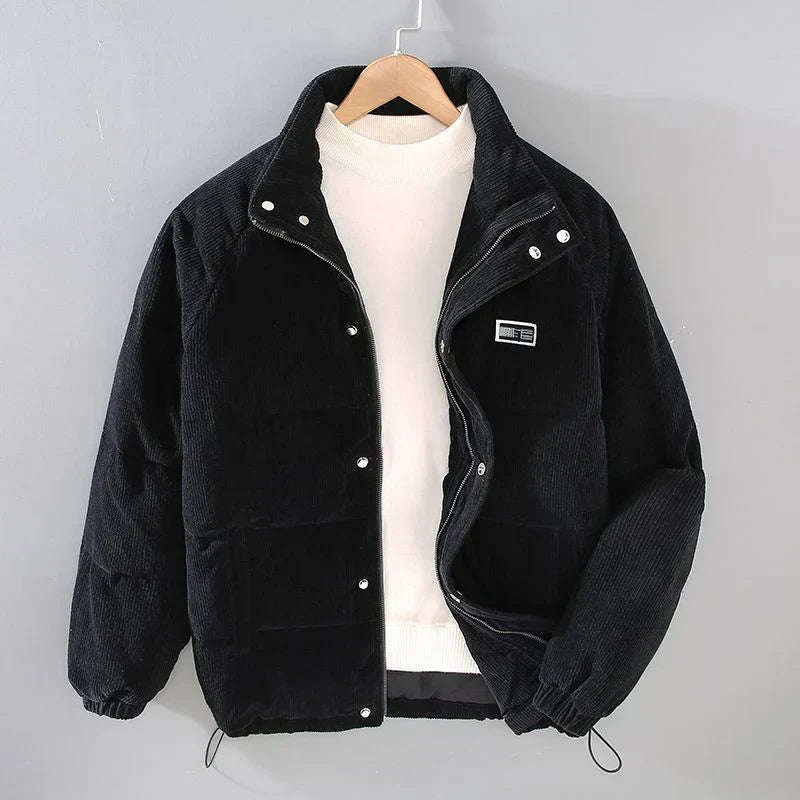 Men's brown classic corduroy jacket with timeless cut and premium soft-touch fabric