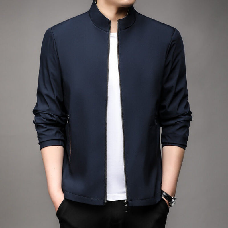 Men's tailored fit stand collar zip-front business casual jacket with sleek Nordisk professional silhouette
