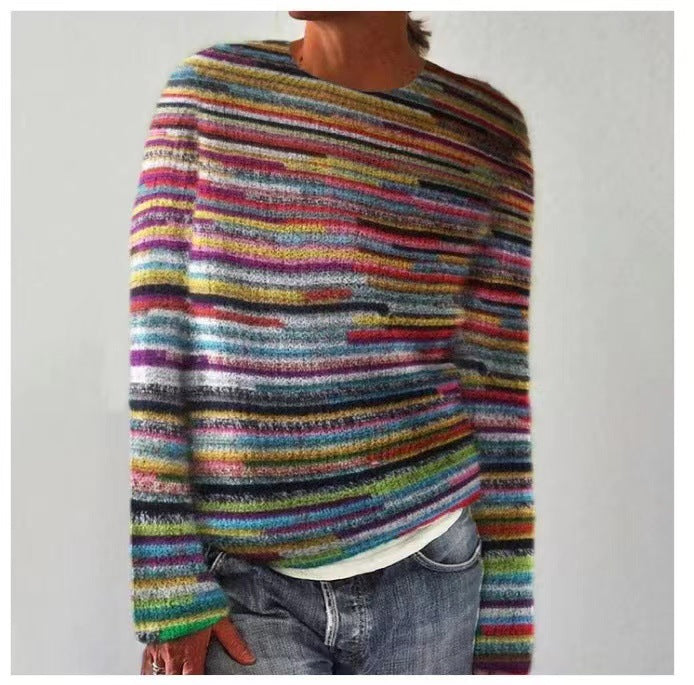 Casual Patterned Knit Sweater