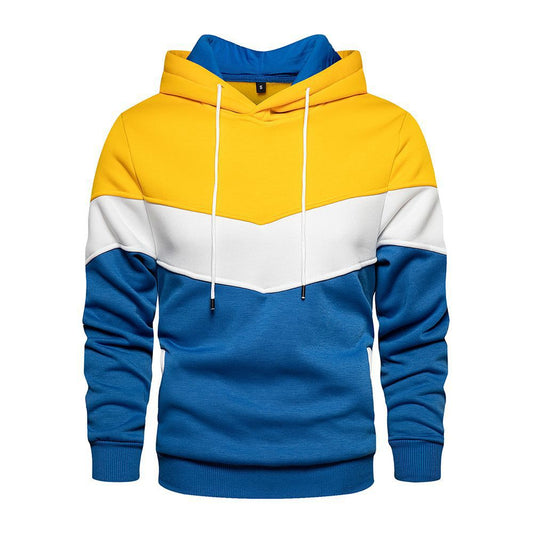 Men's Cotton Blend Colorblock Hooded Sweatshirt