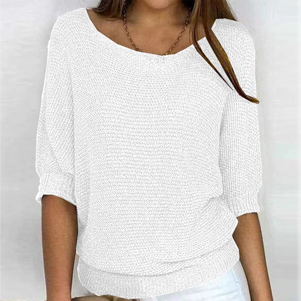 Scarlett elegant all-season women's sweater in neutral tones, flattering silhouette, lightweight breathable knit
