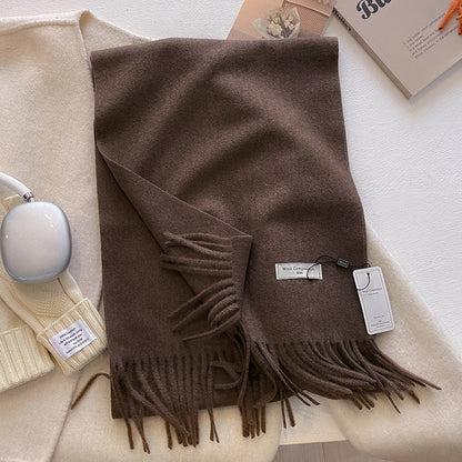 Comfy Soft Plain Tassel Scarf Shawls