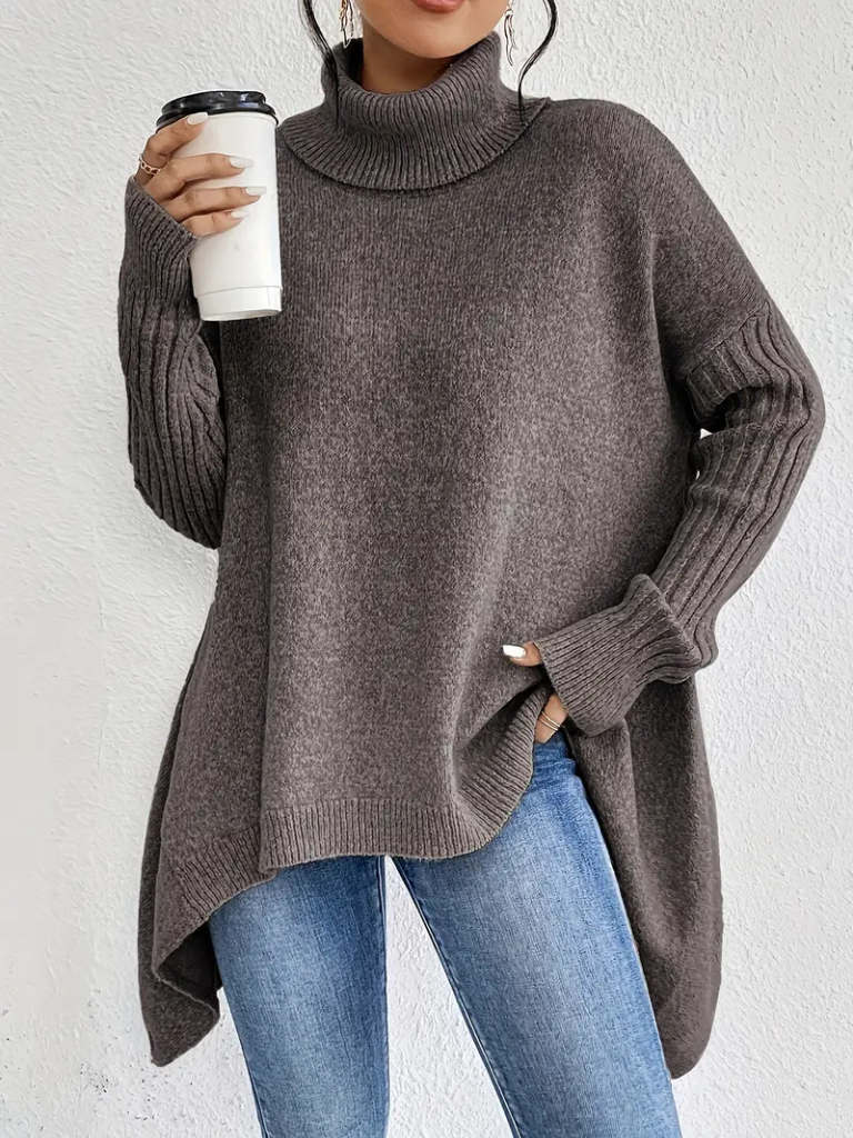 Hazel elegant long sleeve sweater soft breathable flattering silhouette timeless cozy style