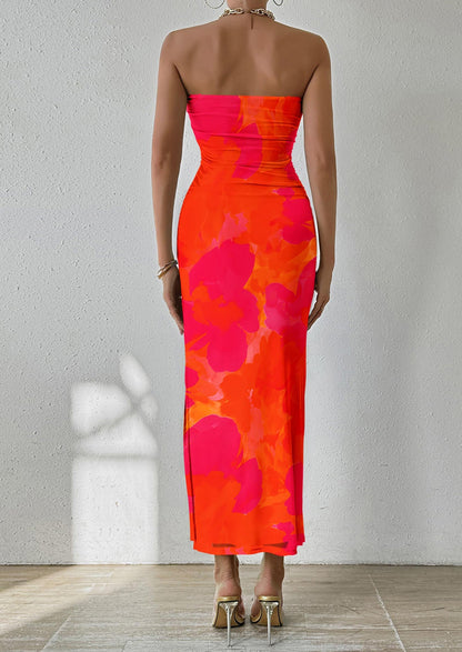 Floral Bodycon Maxi Dress - Strapless, Party - photo 25