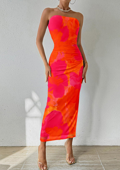 Floral Bodycon Maxi Dress - Strapless, Party - photo 26