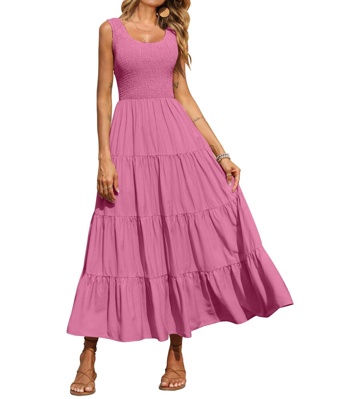 Smocked Tiered Maxi Dress - Tank, Casual - photo 55