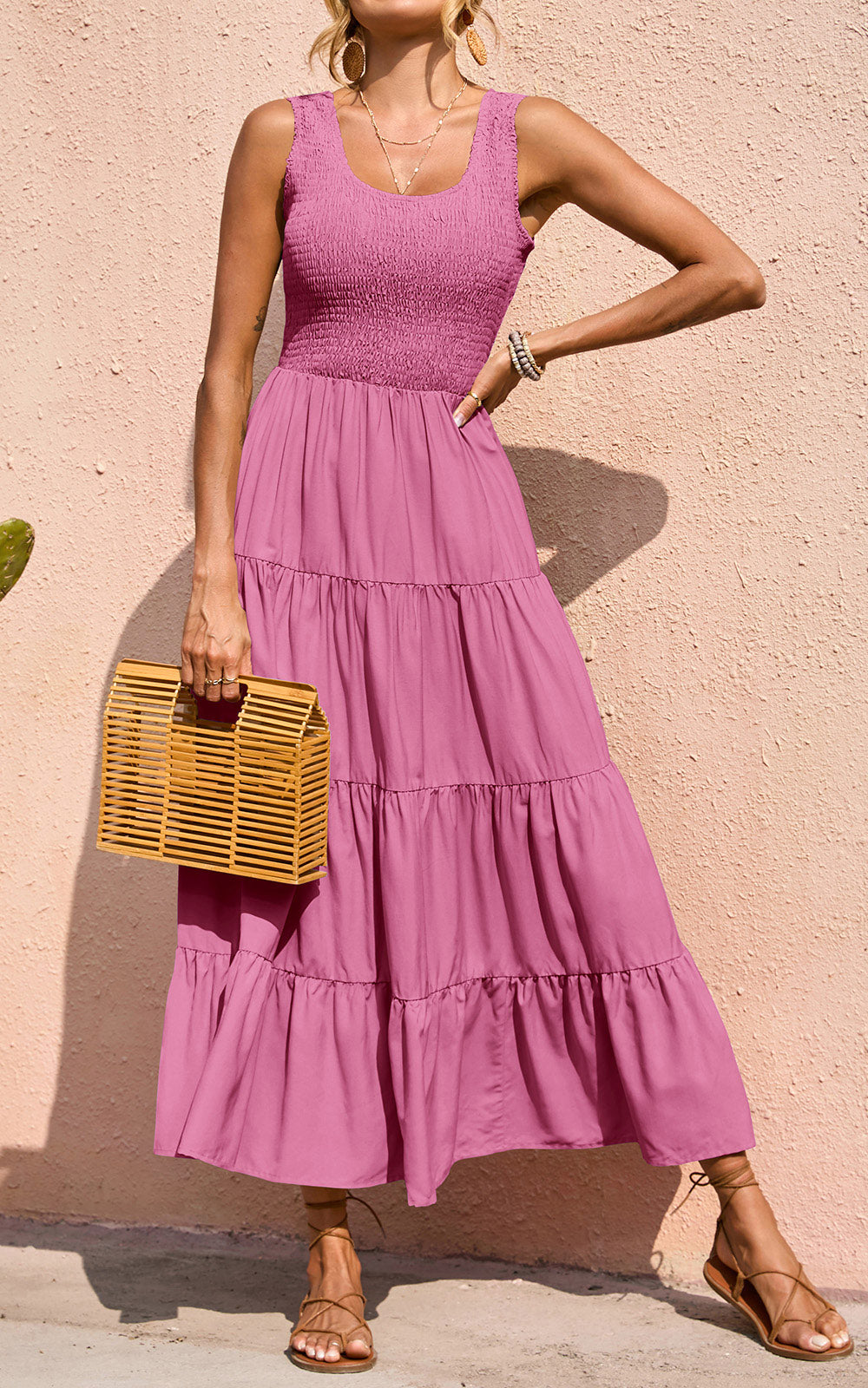 Smocked Tiered Maxi Dress - Tank, Casual - photo 56