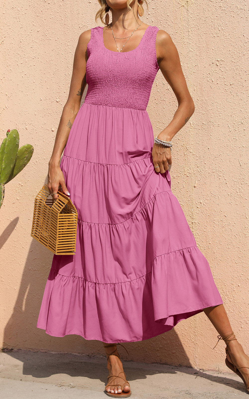 Smocked Tiered Maxi Dress - Tank, Casual - photo 57