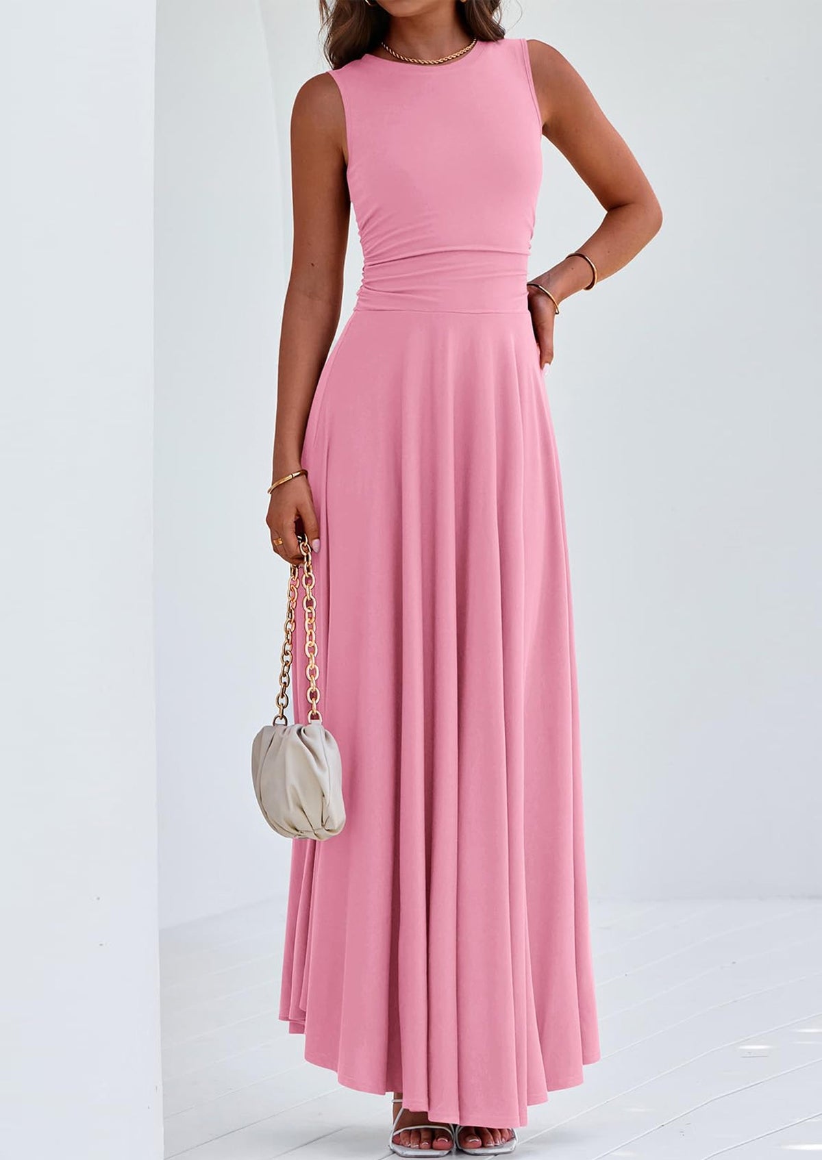 Flowy Maxi Dress - Sleeveless, Crewneck, Casual - photo 68