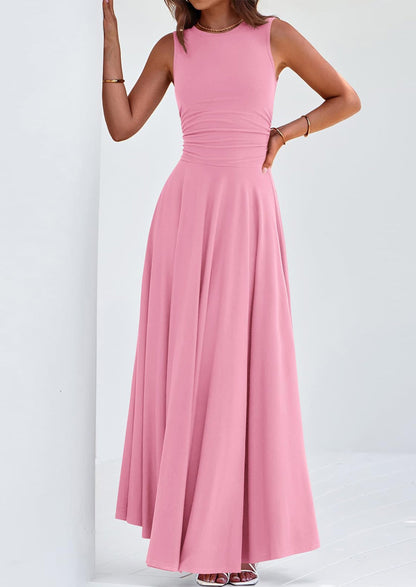 Flowy Maxi Dress - Sleeveless, Crewneck, Casual - photo 69